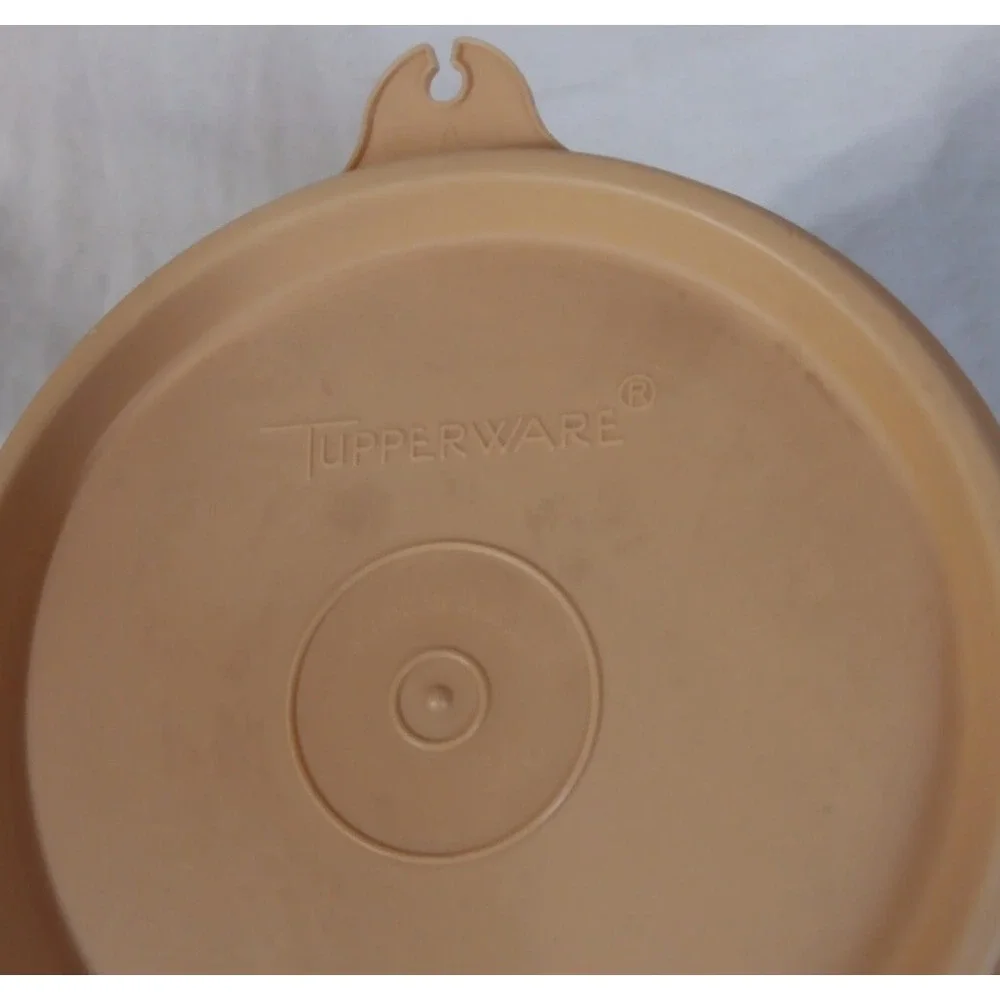 Vintage Tupperware  250-19 Storage Container Clear With‎ Beige Lid 215-86 READ